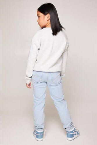 America Today tapered fit jeans Jadan lichtblauw Meisjes Stretchdenim Effen 122 128 - Foto 3