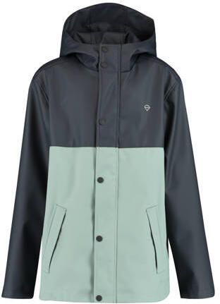 America Today unisex regenjas Jace JR donkerblauw mintgroen Jongens Katoen Capuchon 158 164 - Foto 2
