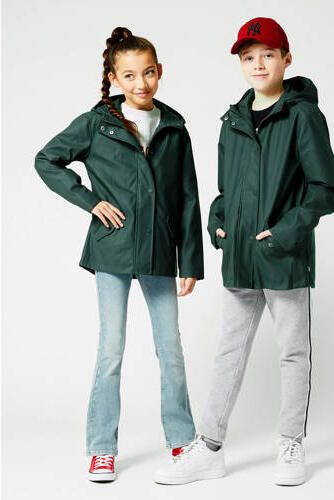 America Today unisex regenjas Jade JR donkergroen Gerecycled polyester Capuchon 170 176 - Foto 4