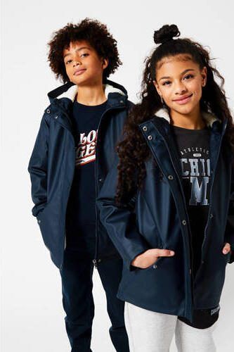 America Today unisex regenjas Janice Teddy JR donkerblauw Meisjes Gerecycled polyester (duurzaam) Capuchon 170 176 - Foto 2