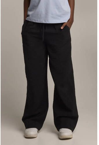 America Today wide leg broek zwart Meisjes Viscose Effen 134 140 - Foto 2