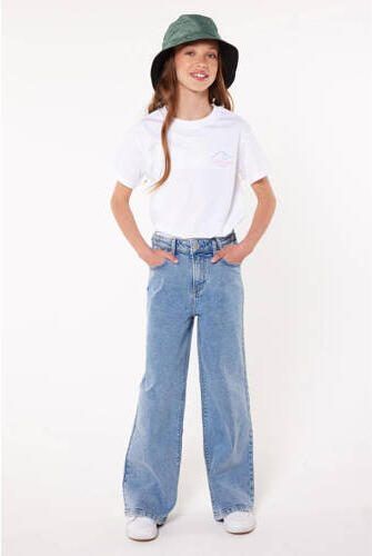 America Today wide leg jeans Olivia Jr light blue denim Blauw Meisjes Stretchdenim 122 128 - Foto 5