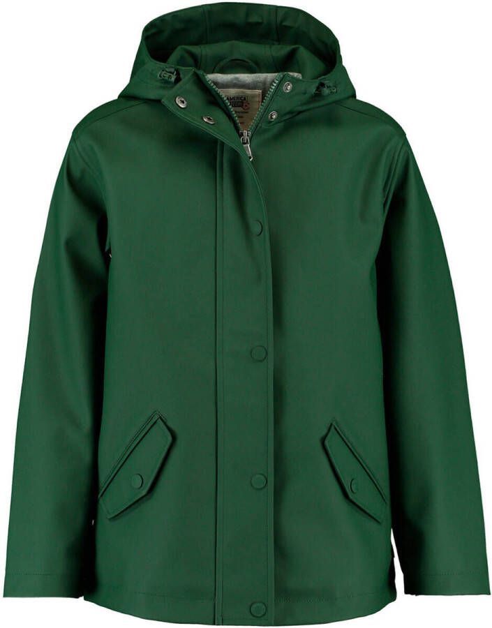 America Today unisex regenjas Jade JR donkergroen Gerecycled polyester Capuchon 170 176