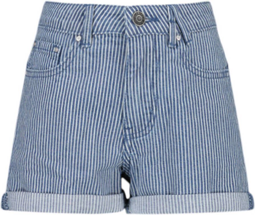 America Today gestreepte denim short Lucy Jr white blue