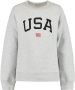 America Today sweater Soel met tekst mid grey melange Grijs Tekst 134 140 - Thumbnail 2