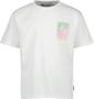 America Today T-shirt Emmalyn JR met backprint wit groen roze - Thumbnail 2
