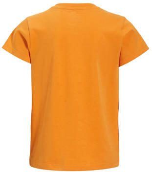 Anytime basic T-shirt oranje Meisjes Katoen Ronde hals Effen 122 128