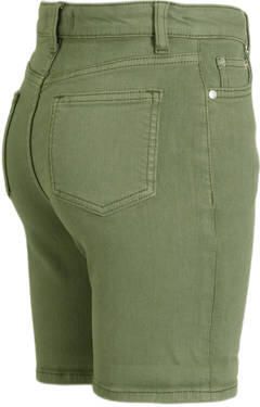Anytime denim short khaki Groen Effen 146 | Denim short van