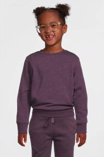 Anytime fleece sweater paars melange Gemêleerd maat 158-164