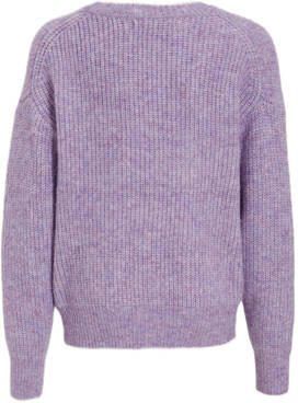 Anytime gebreide vest lila Paars Meisjes Nylon V-hals Effen 134 140