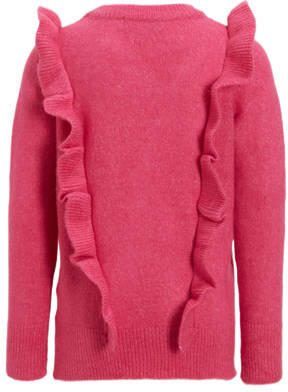 Anytime gebreide trui met ruffles roze Meisjes Acryl Ronde hals Effen 158 164 - Foto 2