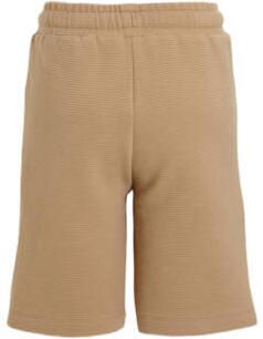Anytime geribde sweatshort beige Korte broek Jongens Katoen Effen 122 128