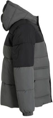 Anytime gewatteerde winterjas grijs zwart Jongens Polyamide Capuchon Meerkleurig 110 116 - Foto 2