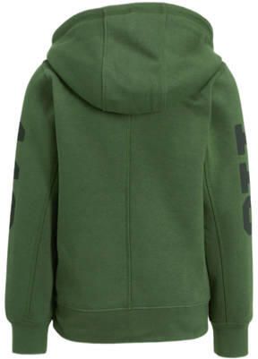 Anytime hoodie met tekstopdruk khaki Trui Groen Jongens Katoen Capuchon 110 116