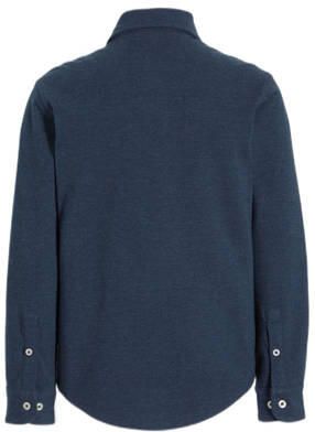 Anytime jersey overhemd donkerblauw Jongens Katoen Klassieke kraag Effen 110 116
