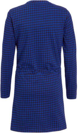 Anytime jurk met pied-de-poule print blauw Meisjes Katoen Ronde hals Pied de Poule 110 116 - Foto 2