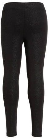 Anytime legging zwart zilver Meisjes Katoen Effen 122 128