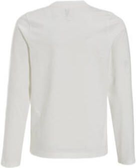 Anytime longsleeve met tekstopdruk wit Meisjes Katoen Ronde hals Tekst 110 116