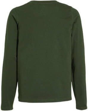 Anytime longsleeve T-shirt khaki Groen Jongens Katoen Ronde hals Effen 110 116 - Foto 2