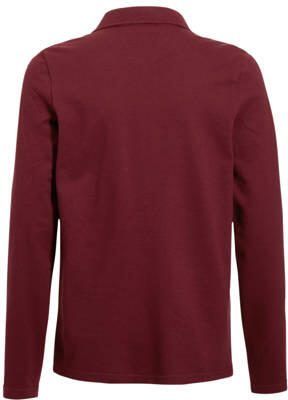 Anytime piqué longsleeve polo bordeauxrood Jongens Katoen Polokraag Effen 110 116 - Foto 2