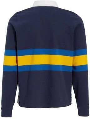 Anytime rugby trui donkerblauw Jongens Katoen Klassieke kraag Streep 110 116