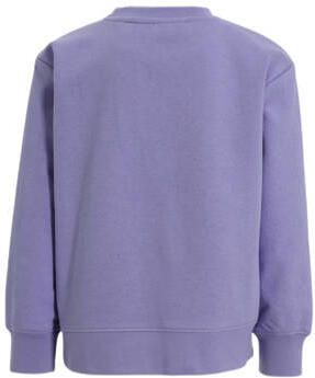 Anytime sweater met tekstopdruk lila Trui Paars Meisjes Katoen Ronde hals 110 116