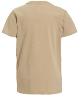 Anytime T-shirt beige Jongens Katoen Ronde hals Effen 158 164