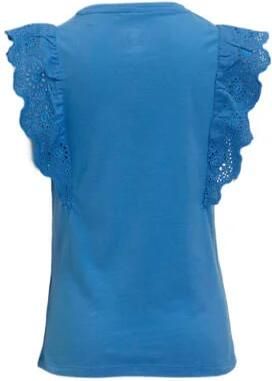 Anytime T-shirt met printopdruk blauw Meisjes Polyester Ronde hals Printopdruk 158 164