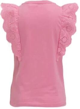 Anytime T-shirt met printopdruk roze Meisjes Polyester Ronde hals Printopdruk 110 116