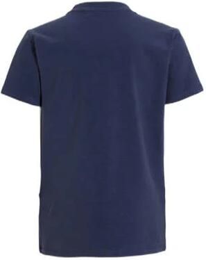 Anytime T-shirt met tekstopdruk donkerblauw Jongens Katoen Ronde hals Tekst 110 116