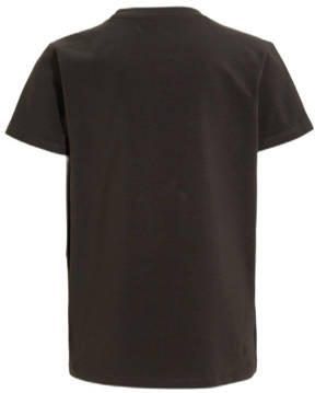 Anytime T-shirt met tekstopdruk donkergrijs Jongens Katoen Ronde hals Tekst 158 164