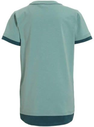 Anytime T-shirt Pietro met printopdruk mint Blauw Jongens Katoen Ronde hals 110 116