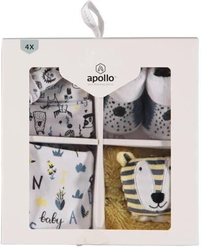 Apollo baby geschenkset Animals blauw wit geel | Geschenkset van