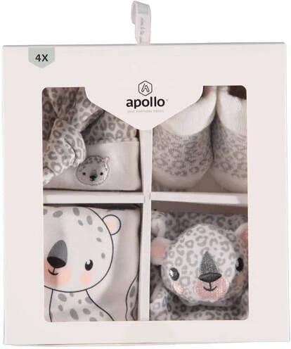 Apollo baby geschenkset Leopard lichtgrijs wit | Geschenkset van - Foto 2