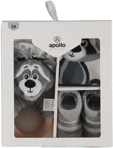 Apollo baby geschenkset wasbeer grijs | Geschenkset van - Foto 2