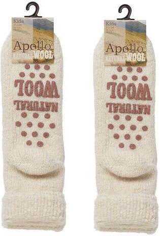Apollo huissokken set van 2 zand Beige Wol Melée 23-26 - Foto 4