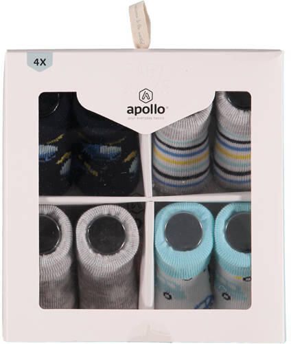Apollo new born sokken set van 4 in een geschenkset multi 0-3 mnd - Foto 2