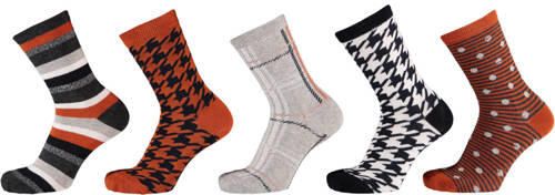 Apollo sokken met all-over print set van 10 oranje Meisjes Katoen Mixprint 23-26 - Foto 3