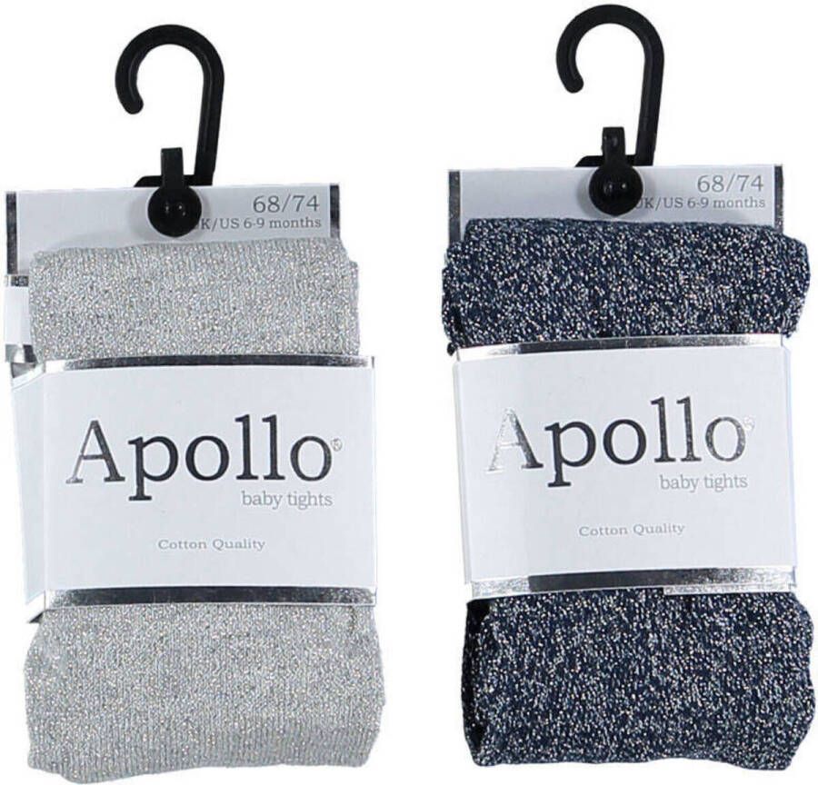 Apollo maillot set van 2 glitter grijs blauw melee Stretchkatoen 56 62