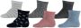 Apollo sokken set van 6 zwart grijs blauw roze Meisjes Stretchkatoen 56-68 - Thumbnail 1