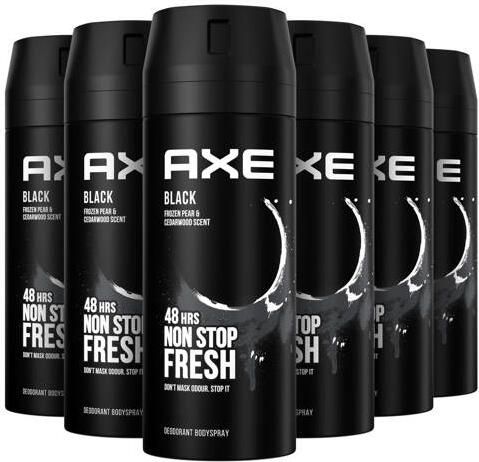 Axe Black deodorant bodyspray 6 x 150 ml | Deodorant van