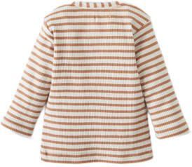 Babyface baby gestreepte longsleeve terra ecru Oranje Katoen Ronde hals 74 - Foto 2