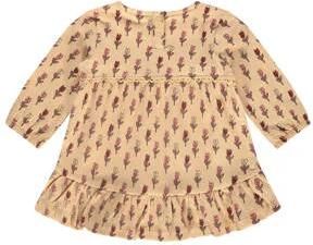 Babyface baby jurk met all over print en ruches beige roze Meisjes Stretchkatoen Ronde hals 86 - Foto 1