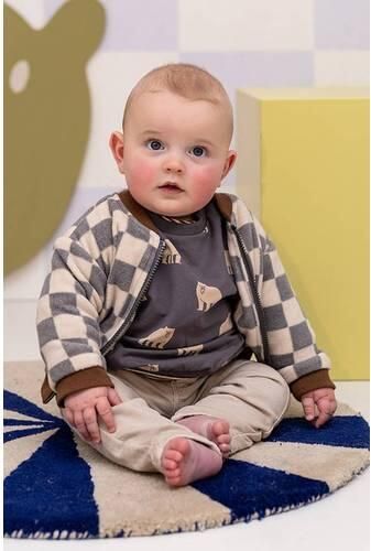 Babyface gebreid geruit vest grijs beige Jongens Polyester Ronde hals - Foto 2