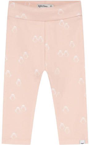 Babyface katoenen babybroek met print lichtroze Stretchkatoen