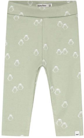 Babyface katoenen babybroek met print mintgroen Stretchkatoen