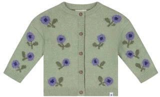 Babyface katoenen gebreid gebloemd vest groen Bloemen