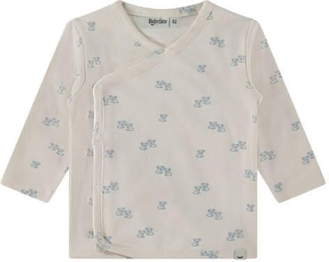 Babyface longsleeve ecru Stretchkatoen Overslagkraag All over print