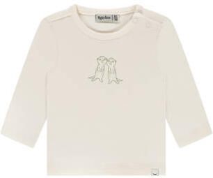 Babyface longsleeve ecru Stretchkatoen Ronde hals Printopdruk