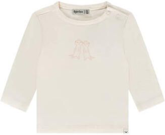 Babyface longsleeve ecru Stretchkatoen Ronde hals Printopdruk